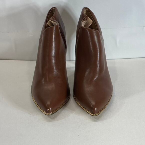 BCBGeneration Shoes - BCBGENERATION Women's Brown Faux Leather Hadix Pointed-Toe Stiletto Booties SZ 9
